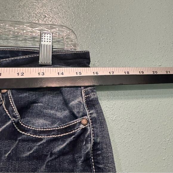 Love Indigo Blue Embellished Skinny Jeans with Stretch and Distressed Details - Picture 7 of 10